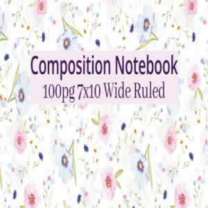 Spectacular Composition Floral Notebook 100pg 7x10 WideRuled